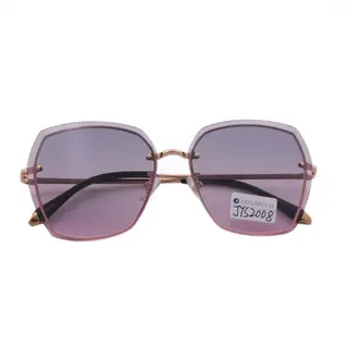 Handmade Gold Frame Purple Gradient Diamond Edges Metal Sunglasses For Women